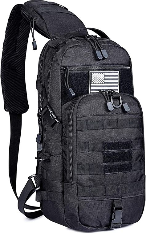 Tactical Sling Bag, Edc Bag, Military Backpack, Range Bag, Sling Pack, Tactical Backpack, Tactical Bag, Black Clothing, Shoulder Backpack