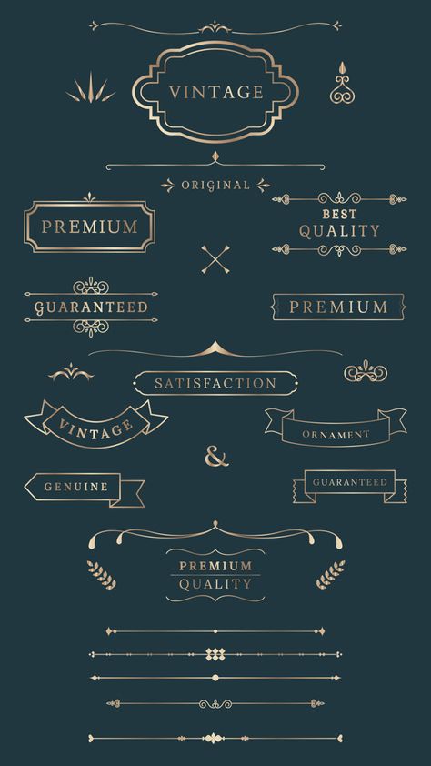 Free Vintage Labels, Vintage Banner Vector, Tea Packing, Text Dividers, Vintage Banner, Etiquette Vintage, Web Design Resources, Vintage Text, Vintage Borders