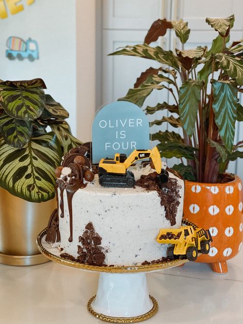 Digger Theme Cake, Construction Site Party, Modern Construction Birthday Party, Muted Construction Birthday Party, Construction Birthday Party Cake, Construction Party Cake, Construction Site Cake, Digger Birthday Party, Construction Site Birthday Party