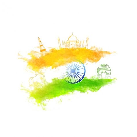 Background with decorative elements and ... | Premium Vector #Freepik #vector #background #watercolor #flag #watercolor-background Tiranga Background Full Hd, Background Indian Flag, तिरंगा झंडा Png, Indian Flag Colour Background, India Map With Flag Colour, Premium Vector Background, Indian Republic Day, Flag Watercolor, Indian Flag