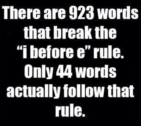 I Before E, Grammar Jokes, Reading Questions, Good Writing, Clean Funny, Grammar And Punctuation, Notable Quotes, Interesting English Words, Weird Words