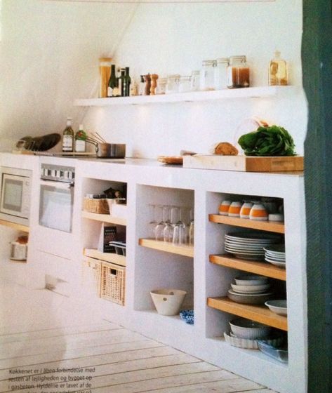 Skirt — Ideal Kitchen Low Cupboard, Open Cabinets, Concrete Kitchen, Trendy Kitchen, Open Shelves, Wood Kitchen, Kitchen Shelves, Rustic Kitchen, 인테리어 디자인