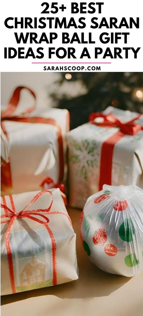 Get ready to unwrap some joy this festive season with these delightful Christmas saran wrap ball gift ideas! Follow along and explore innovative ways to add some extra sparkle to your holidays. 🎁🎄 #ChristmasGifts #FestiveFun #SaranWrapGift Gift Ideas For Saran Wrap Ball Game, Christmas Saran Wrap Game Gift Ideas, Gift Ball Saran Wrap, Seran Wrap Christmas Ball, Christmas Prize Ideas, Gifts For Saran Wrap Ball Game, Saran Wrap Gift Ball, Sara Wrap Ball Game, Saran Wrap Game What To Put In