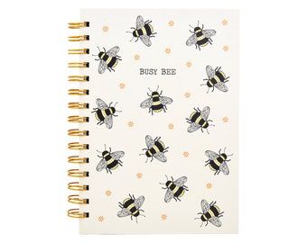 Bee Notebook, Yellow Bee, Busy Bees, Cute Notebooks, Bee Gifts, Bee Print, A5 Notebook, Busy Bee, Bee Design