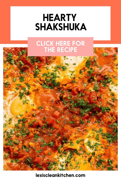 This easy Shakshuka recipe is hearty, flavorful, and the perfect breakfast, brunch, or even DINNER. It's paleo, whole30, gluten-free, and packed with flavor! It's a one pan dish that requires minimal clean up! Paleo Vegetable Recipes, Easy Shakshuka Recipe, Easy Shakshuka, Kitchen Website, Paleo Vegetables, Shakshuka Recipe, Baked Pork Tenderloin, Fruit Vegetable Smoothie, Shakshuka Recipes