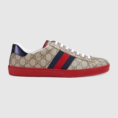 Gucci Mens Sneakers, Gucci Ace Sneakers, Green Web, Gucci Mane, Metal Tag, Gucci Sneakers, Gucci Gucci, Sneakers Mode, Brown Sneakers