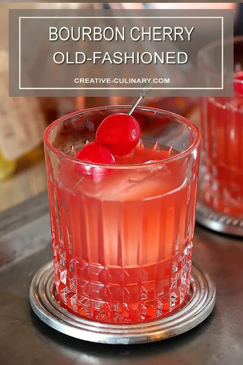 Maraschino Cherry Cocktail, Cherry Old Fashioned, Eggnog Martini, Bourbon Cherries, Old Fashion Cocktail Recipe, Cherry Jam, Bourbon Drinks, Beverage Recipes, Christmas Cocktail