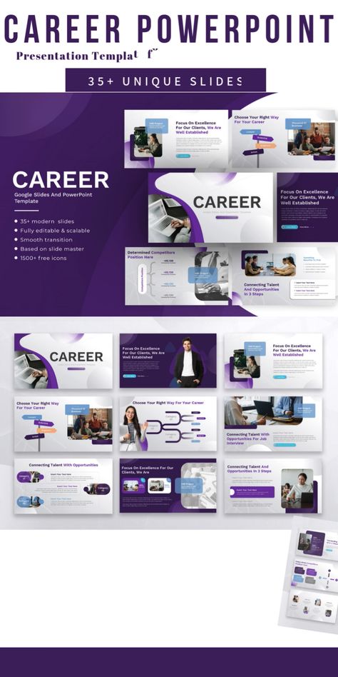 A sleek and modern presentation template that's perfect for showcasing your career highlights. With a clean design and easy-to-use layout, this template will help you make a professional impression. Download now and start building your #Career_Presentation #Photo_Elements #Data_Charts #Career_Choices Career Presentation, Photo Elements, Modern Presentation, Data Charts, Career Choices, Career Planning, Career Guidance, Professional Presentation, Specific Goals