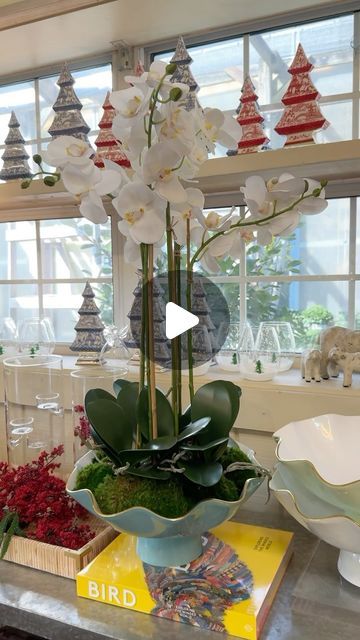 Patricia Hunt | Our popular artificial orchids are back in stock! These are always a big hit!! Here are a few ideas on arranging them for your home. These... | Instagram Orchids Arrangements Ideas, Orchid Table Decor, Silk Orchids Arrangements, Orchid Flower Arrangements, Orchid Centerpieces, Silk Orchids, Artificial Orchids, Orchid Arrangements, Orchid Flower