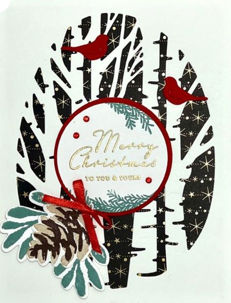 Sample Christmas Cards, Chrismas Cards, Aspen Tree, Stamped Christmas Cards, Simple Christmas Cards, Christmas Card Inspiration, Homemade Christmas Cards, Stampin Up Christmas Cards, Aspen Trees