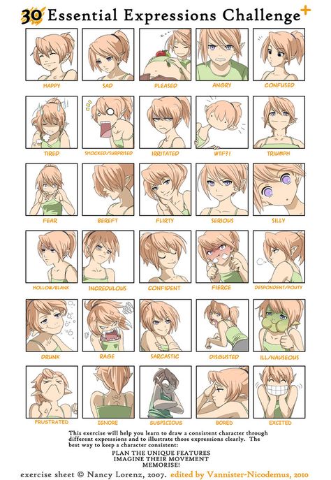 Miver expressions by Precia-T on deviantART Essential Expressions Challenge, Expressions Challenge, Expression Challenge, Drawing Face Expressions, Character Model Sheet, Art Education Resources, Facebook Profile, Face Expressions, My Oc