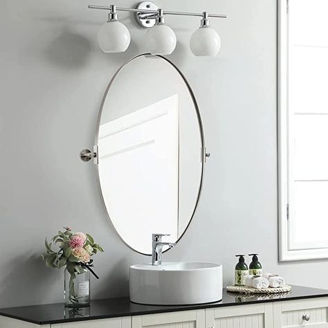 home, mirror, bathroom Pivot Mirror Bathroom, Brushed Nickel Bathroom Mirror, Pivot Bathroom Mirror, Brushed Nickel Mirror, Pivot Mirror, Oval Mirror Bathroom, Moon Mirror, Brushed Nickel Bathroom, Vanity Wall Mirror