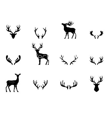 Set of antlers silhouette vector Small Buck Tattoo For Women, Stag Silhouette Tattoo, Stag Tattoo Small, Simple Stag Tattoo, Minimal Deer Tattoo, Small Deer Tattoos For Women, Doe Tattoo Simple, Elk Tattoo Feminine, Small Antler Tattoo