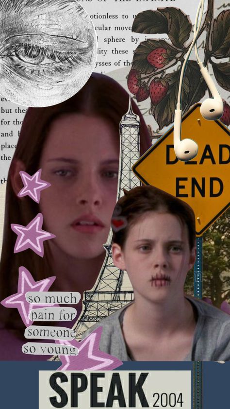 speak #kristenstewart #speak2004 #speak #collage Speak 2004 Poster, Speak Movie Wallpaper, Speak Movie Outfits, Speak The Movie, Speak Aesthetic, Speak 2004, Speak Movie, Artist Aesthetic, Movie Wallpapers