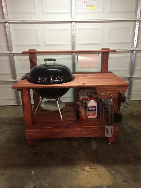 The Virtual Weber Bulletin Board - An Online Community for Weber Grill Fans Weber Grill Table, Diy Barbecue, Weber Kettle, Grill Cart, Outdoor Grill Station, Wood Grill, Diy Grill, Bbq Table, Weber Bbq