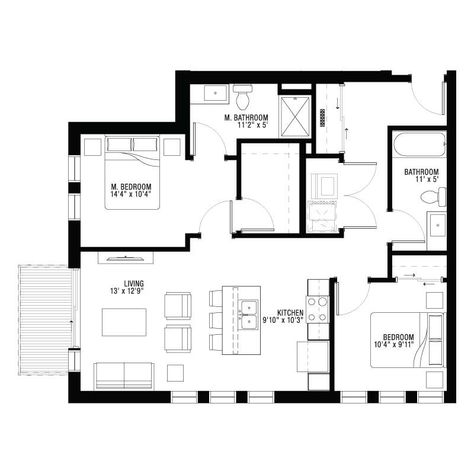 2A - 550 Ultra Lofts Floor Plan Dimensions, Loft Apartment Floor Plan, 2 Bedroom Apartment Floor Plan, Loft Floor Plan, Loft Floor, Sheltered Housing, Apartment Loft, Apartment Floor Plan, Apartment Floor Plans