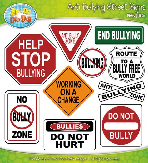 Anti Bullying Street Signs Clipart  by ZipADeeDooDahDesign on Etsy, $3.50 Making Good Choices, Being A Good Friend, Bd Ideas, Classroom Charts, Herding Cats, Notice Boards, Etiquette Vintage, Character Education, Street Sign