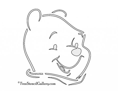 Winnie The Pooh Pumpkin Stencil, Winnie The Pooh Pumpkin, Pumpkin Stencil, Stencil Patterns, Stencil Designs, Winnie The Pooh, Mixed Media, Halloween, Pattern