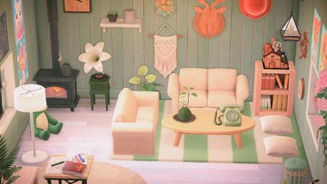 Acnh 6x6 Room, Animal Crossing Furniture, Cottage Core Bedroom Ideas, Acnh Interior, Acnh House, Ac Ideas, Cozy Gaming, Animal Crossing Wild World, Cute Furniture