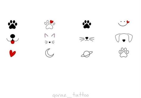 Cat And Dog Tattoo Ideas, Small Friendship Tattoos, Nose Tattoo, Cat And Dog Tattoo, Matching Friend Tattoos, Cat Tattoo Simple, Dog Paw Tattoo, Small Finger Tattoos, Dog Line Art