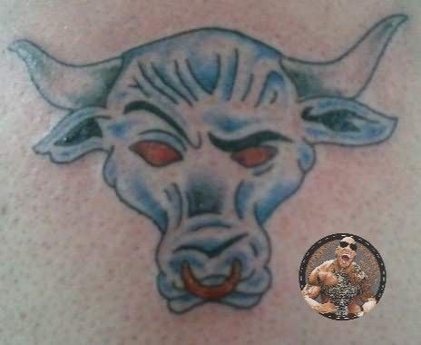 The Rock Bull Tattoo Rock Bull Tattoo, The Rock Bull Tattoo, Bull Tattoo Design For Men, Brama Bull, Bull Tattoo Design, Dedication Tattoos, Tattoo Design For Men, Name Tattoo On Hand, Bull Tattoo