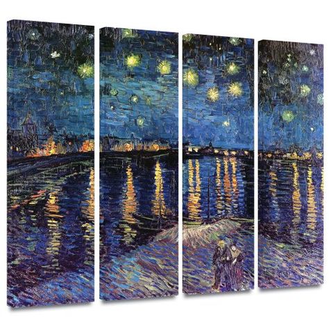 Art Wall 4Piece Starry Night Over The Rhone Gallery Wrapped Canvas by Vincent Van Gogh 24 by 36Inch * Want additional info? Click on the image. (This is an affiliate link) Starry Night Over The Rhone, Starry Night Van Gogh, Landscape Artist, Panel Art, Canvas Set, Wall Artwork, Vincent Van Gogh, Online Art Gallery, Canvas Poster