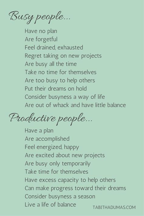 Busy vs. Productive list Busyness Of Life Quotes, Inspiring People Quotes, Being More Productive, Needs Vs Wants, Purpose Statement, Entrepreneurial Mindset, Wise Thoughts, Best Year Ever, Happiness Challenge