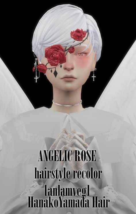 Sims 4 Rose Cc, Sim4 Accessories, Sims 4 Angel Cc, Rose Hairstyle, Angel Halo, Unusual Clothes, Sims 4 Anime, All Things, Free Sims 4