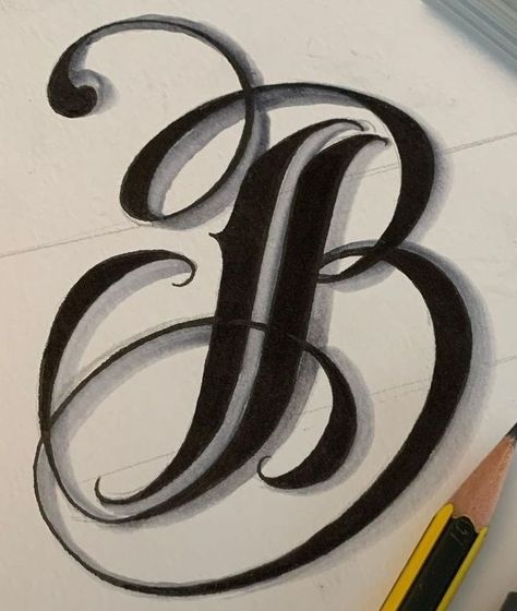 B Letter Tattoo, Calligraphy B, Letter B Tattoo, Gecko Wall Art, Tattoo Lettering Alphabet, Lettering Styles Alphabet, Tattoo Lettering Design, Chicano Lettering, Tattoo Lettering Styles