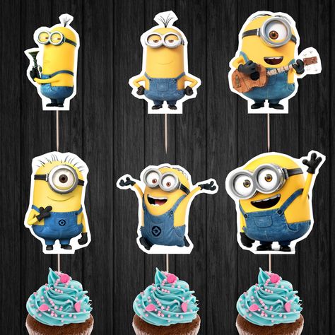 Minion Cupcake Toppers, Minion Cupcake, Happy Birthday Minions, Minion Theme, Minion Cupcakes, Minions Funny Images, Minion Banana, Minions Wallpaper, Despicable Me 2