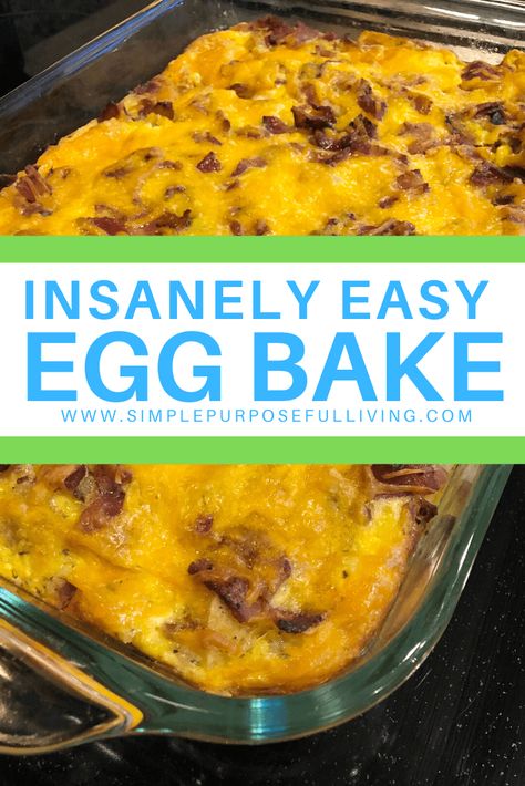 Egg Bake With Bread, Simple Egg Bake, Bacon Egg Bake, Sausage Egg Bake, Easy Egg Bake, Outdoor Party Ideas, Easy Egg Casserole, Egg Bake Casserole, Baked Eggs Recipe