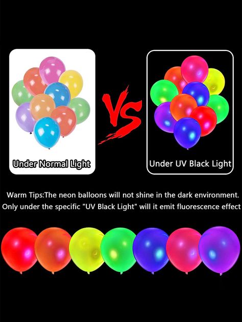 Balloon Glow, Glow Party Supplies, Uv Black Light, Glow Party, Neon Glow, Latex Balloons, Party Balloons, Birthday Balloons, Birthday Decorations