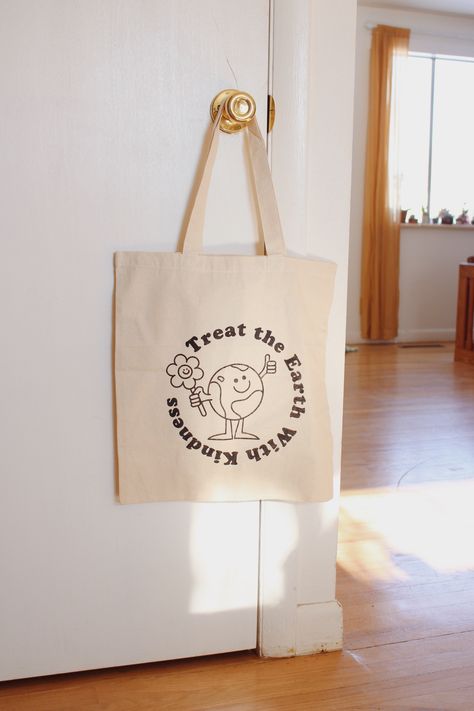 Earth Day Tote Bag, Tote Design Ideas, Tote Bag Print Design, Cool Tote Bag Design, Tote Bag Sayings, Tote Bag Inspiration, Day Logo Design, Morpho Azul, Reusable Bags Design