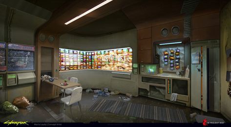 ArtStation - Cyberpunk 2077 | Poor Apartment, Marta Leydy Poor Apartment, Sci Fi Apartment, Cyberpunk 2077 Art, Cyberpunk 2077 Concept Art, Cyberpunk Apartment, Cyberpunk Interior, Interior Concept Art, Future Technology Concept, Cyberpunk Rpg