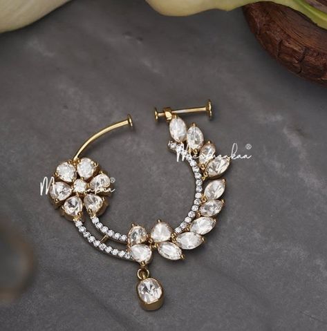 Diamond Nath Designs, Diamond Nath, Nath Nose Ring, Vintage Indian Jewelry, Nose Ring Jewelry, Wedding Jewelry Sets Bridal Jewellery, Antique Necklaces Design, Bridal Jewelry Vintage, Indian Bridal Jewelry Sets