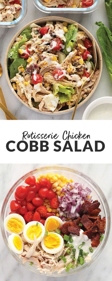 Keto Mug Cake Microwave, Salad Cobb, Lunch For The Week, Chicken Cobb Salad, Tartiflette Recipe, Easy Meal Prep Lunches, Rotisserie Chicken Salad, Fit Foodie Finds, Fit Foodie