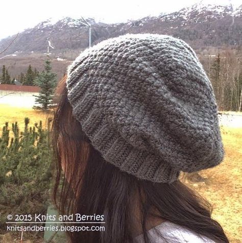 Knit Slouchy Hat Pattern, Seed Stitch Hat, Double Seed Stitch, Knitting Beanie, Slouchy Hat Pattern, Beanie Knitting Patterns Free, Knit Slouchy Hats, Stitch Hat, Knit Beanie Pattern