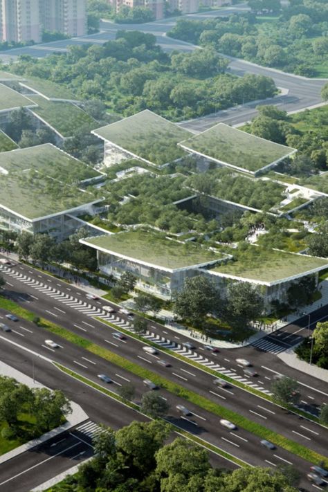 Photoshop Perspective, City Masterplan, Big Architects, Danish Architecture, Chongqing China, Healthcare Architecture, Eco City, Bjarke Ingels, Urban Fabric