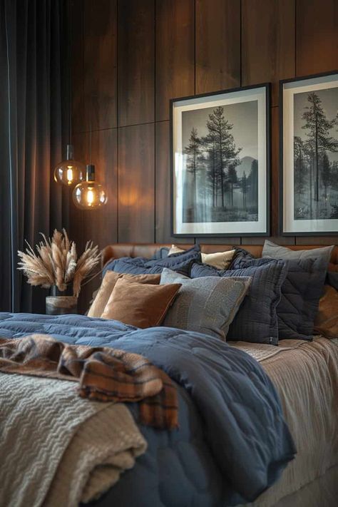 Top 20 Male Bedroom Ideas | Green Snooze Male Bedroom, Male Bedroom Ideas, Mens Bedroom Decor, Masculine Bedroom, Brown Rooms, Sophisticated Bedroom, Bedroom Redo, Bedroom Bliss, Bedroom Bedding