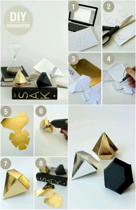 Diamond Paper Craft, Diamond Diy Crafts, Diamond Theme Party, Diamond Template, Diamond Theme, Origami Diamond, Art Inspiration Ideas, Diamond Party, Folding Origami