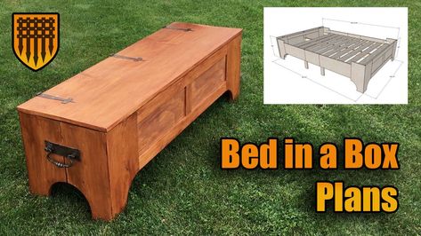 Medieval Bed in a Box Plans: Woodworking Blueprints DIY - Etsy Australia Viking Bed Frames, Medieval Dur Bed, Twin Bed Woodworking Plans, Train Bed Plans, Building A Pallet Bed, Building Your Own Bed Frame, Camper Renovation Woodworking Plans, 2x4 Furniture Plans Bedroom, Secret Compartment Bed Frame