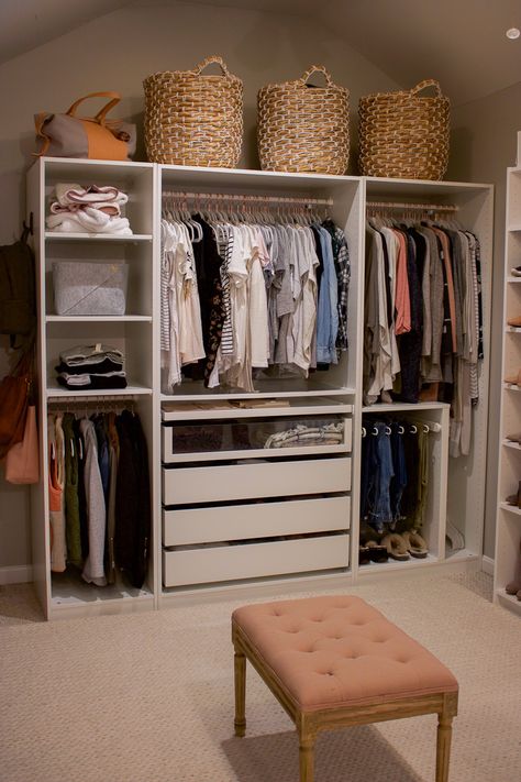 Small Barn Ideas, Makeshift Closet, Ikea Closet System, Wardrobe Transformation, Teen Hangout Room, Closet Dressing Room, Industrial Closet, Teen Hangout, Fancy Bedroom