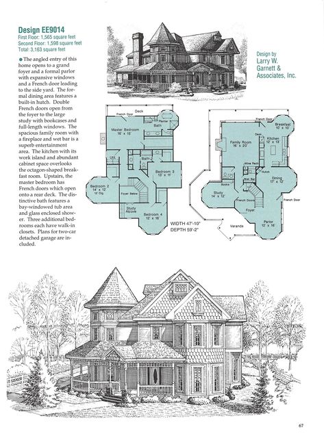 Victorian Southern Homes, English Country House Floor Plan, Home Blueprints Floor Plans, 3 Bathroom House Plans, Southern Victorian Homes, Victorian Floor Plans, 1800s House, Victorian House Plans, 3d Floor Plans