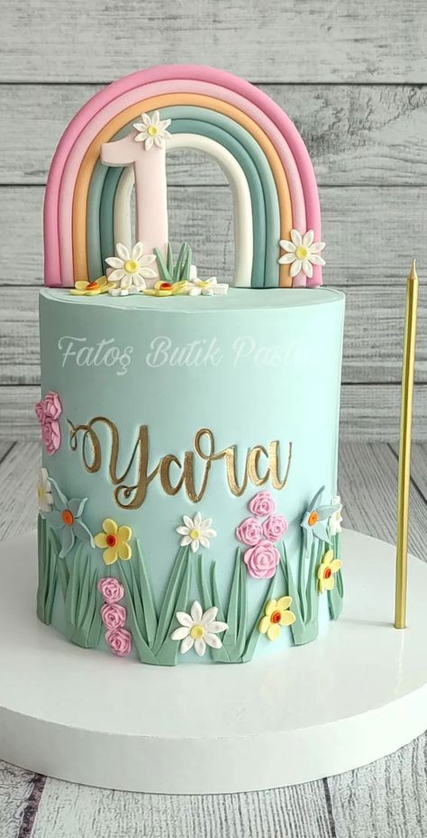 Birthday Cake Daughter, Birthday Cakes For Baby Girls 1st, Childs Birthday Cake, Butterfly Garden Birthday Cake, First Bday Cake Ideas, 1st Birthday Cake Ideas Girl, Baby Girl Bday Cake, First Birthday Cakes Girl, First Birthday Cake Ideas For A Girl