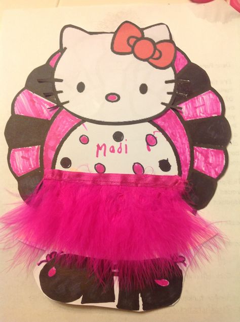 My daughters hello kitty turkey disguise for school! I posted the turkey craft printable here on my blog. http://craftingclasseswithtiffany.blogspot.com/2013/11/disguise-turkey-craft.html Turkey Disguise Hello Kitty, Disguise A Turkey Hello Kitty, Disguise A Turkey Barbie, Hello Kitty Turkey, Disguise A Turkey Garfield, Disguise A Turkey Ideas Kids Princess, Disguise A Turkey Princess, Disguise A Turkey Ideas Kids, Turkey Disguised