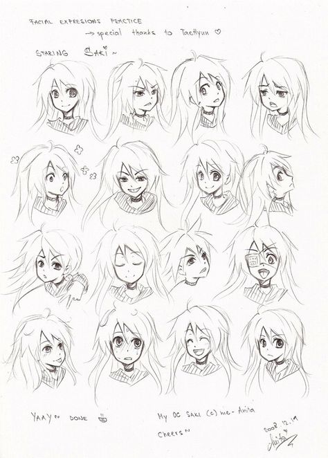 facial expressions practice by akiko-sama on DeviantArt Expressions Practice, Realistic Eye Drawing, Anime Tutorial, Portrait Face, Draw Manga, Small Drawings, Drawing Expressions, Anime Expressions, Face Expressions