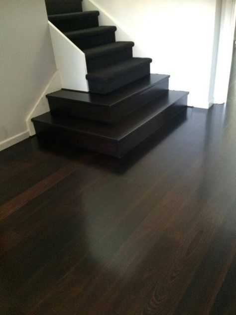 This is a beautiful Jarrah timber floor black stained  … – Aarrans Timber Flooring Dark Timber Flooring, Dark Timber Floors, Black Floors, Black Wood Floors, Birch Floors, Family Friendly Living Room, Wooden Floor Tiles, Paint Decor, Timber Floor