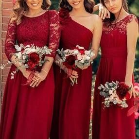 Dark Red Bridesmaid Dresses, Pnina Wedding Dresses, Cheap Bridesmaid Dresses Online, Red Bridesmaid, Stunning Bridesmaid Dresses, Cheap Homecoming Dresses, Mismatched Bridesmaid Dresses, Pnina Tornai, Red Bridesmaids