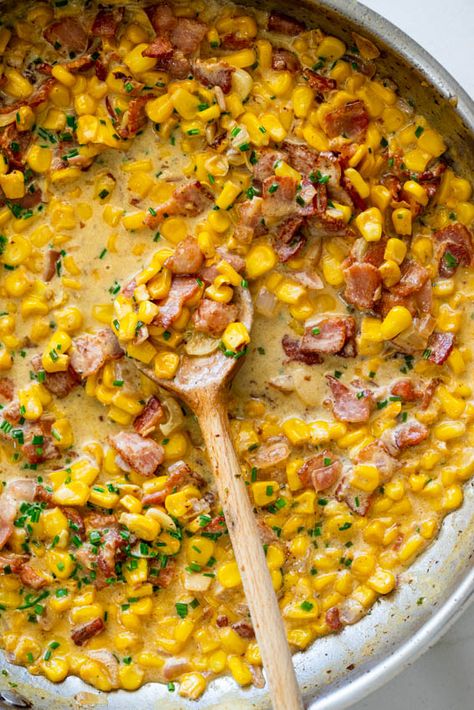 Creamy Corn Pasta, Easy Summer Pasta, Corn Sauce, Pasta With Basil, Bacon Pasta Recipes, Bacon Corn, Broccoli Pasta Recipe, Delicious Pasta Recipes, Family Togetherness