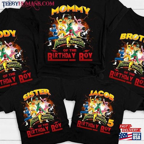 Power Ranger Shirts Pawer Family Party Shirt Birthday Unisex T-Shirt Check more at https://teebyhumans.com/product/power-ranger-shirts-pawer-family-party-shirt-birthday-unisex-t-shirt/ Power Ranger Birthday Shirt, Power Rangers Shirt, Power Ranger Birthday Party, 5th Birthday Boys, Power Ranger Party, Power Ranger Birthday, Fourth Birthday, Birthday Boy Shirts, Mighty Morphin Power Rangers